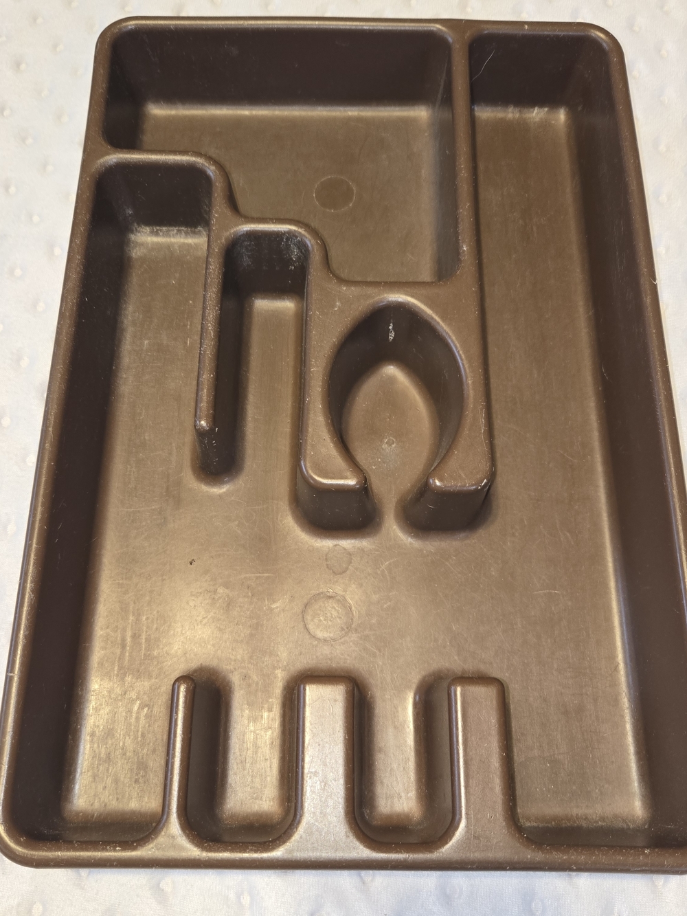 Vintage Rubbermaid 5 Slot Brown Plastic Utensil‎ Tray Organizer